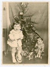 PHOTO SNAPSHOT, Roland arbre de Noël jouet ancien ours vélo cheval à roulettes