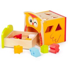 Chouette en Bois Forme Trieur Jouet Avec Blocs + Tiroir Brillant Enfants Âge 1+