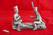 Les étains du Prince 1er Empire Napoléon Joueurs de cartes bivouac -Signé Baches