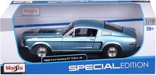 Ford Mustang Gt Cobra Jet 1968 bleu clair métal Maisto 31167 1/18 édition spéciale