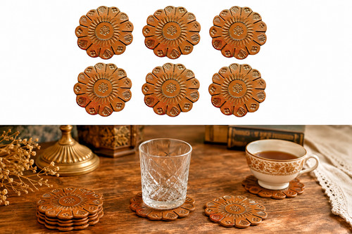 Lot dessous verre cuir - 6, de