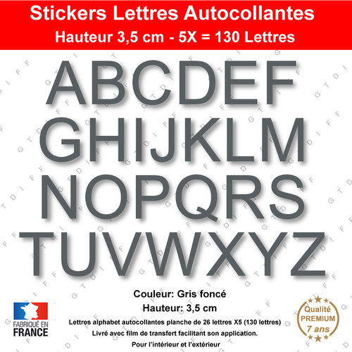 Lettres adhésives cm - 3,5,