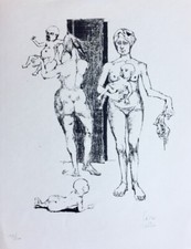 Philippe CARA-COSTEA - "Les mères" - 1950 - Sérigraphie signée au crayon