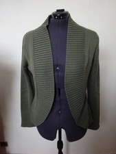 Cardigan gilet manches longues vert kaki 100% acrylique LA REDOUTE 42 / 44 TBE