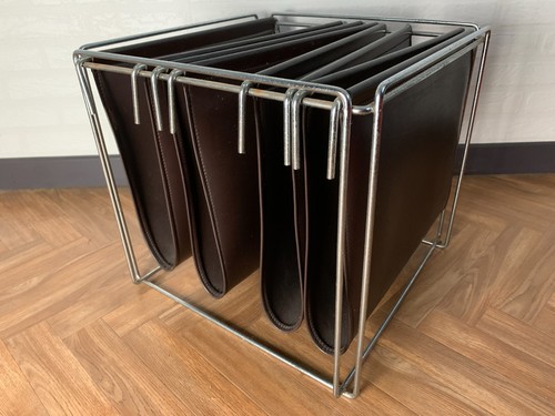 Porte revues vintage cuir - porte,