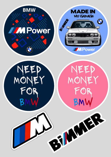 Stickers xxl vinyle bmw - 6x, "bmw