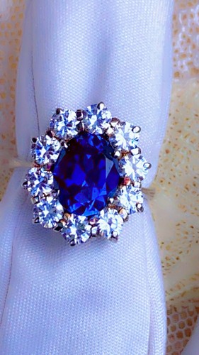 Bague marquise argent saphir - marquise,