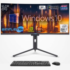 Pc Tout En Un Core I7 10E Gén 34" Courbe 4K Win10 8Go 240Go Gtx1050ti 4Go Gaming