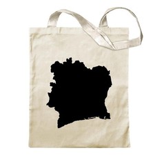 Silhouette De La Côte D'Ivoire Sac À Dos En Coton Sac En Tissu Long Poignée