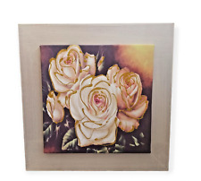 Cadre Imprimé Rose Sur Toile Avec Cadre En Bois 48 X 48 CM