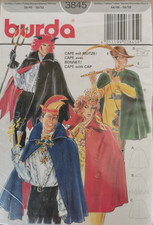 3845  PATRON "BURDA CARNAVAL COSTUME CAPE CHAPEAU CHAUSSURE ROI BALADI  40 AU 60