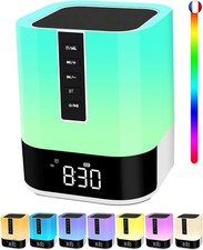 Enceinte Bluetooth Lumineuse Veilleuse,Reveil Enfant Reveil Lumineux Lampe de