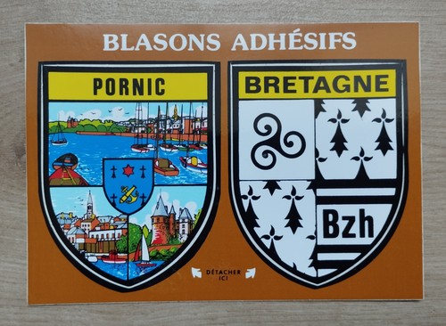 Carte postale blason adhésif - carte,