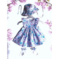 JACADI - ENSEMBLE 4P BÉBÉ FILLE IMPRIMÉ LIBERTY, VOLANTS & TOUCHES FLASHIES 3M