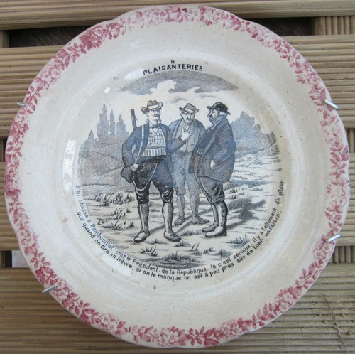 Ancienne assiette humoristique - ancienne,