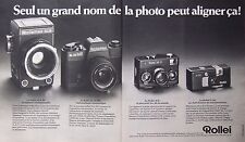 PUBLICITÉ 1970 LE ROLLEI SLX 66 SEUL UN GRAND NOM DE LA PHOTO PEUT ALIGNER CA