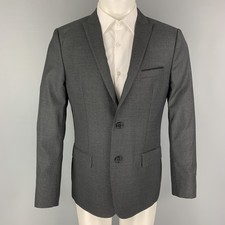 THE KOOPLES Taille 38 Charbon Laine Pic Revers Manteau Sport