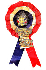 Cocarde de conscrit VIVE LA CLASSE.1937 .BON !  .10 CM