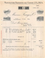 FACTURE  1922 MANUFACTURE DES