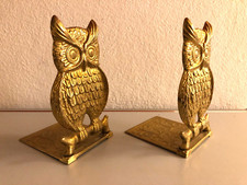 ❤superbe paire de serre livres vintage hibou chouette en laiton vintage TBE