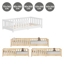 Lit bas enfants naturel/blanc