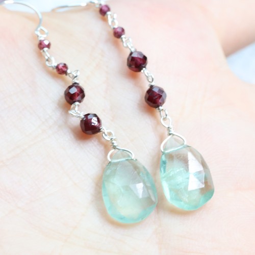 Boucles oreilles grenat - boucles, d'oreilles