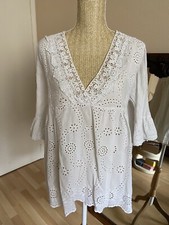 Blouse blanche ajourée Taille unique