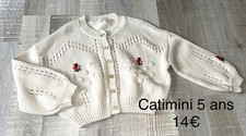 Catimini 5 fille : Gilet Écru Hiver Tbe
