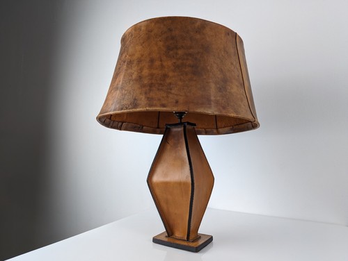 Lampe table cuir - lampe, de