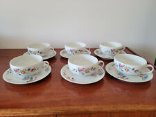 6 tasses et sous tasses en porcelaine LAFARGE LIMOGES. VIEUX LIMOGES