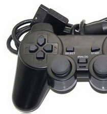 Manette PS2 Analogique Vibrantes Noires