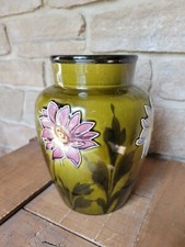 VASE ART DÉCO DAVID LANGE CÉRAMIQUE BARBOTINE DESIGN FLEUR VINTAGE