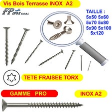 Vis Terrasse INOX A2 Bois Torx GAMME PRO 5x30... 35 40 50 60 70 80 90 100 120