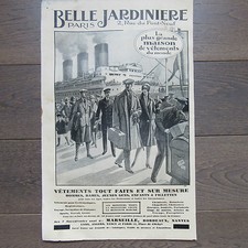AFFICHETTE PUBLICITÉ ANCIENNE 1930 BELLE JARDINIÈRE RUE PONT NEUF PARIS VETEMENT