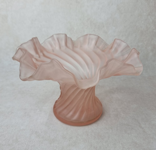 Coupe verre rose dépoli - coupe,