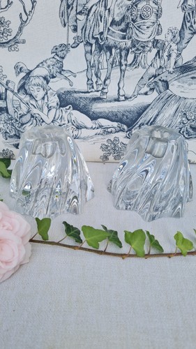 Anciens bougeoirs cristal - 2,