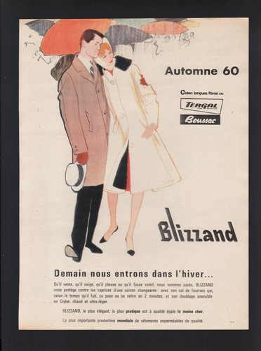 Publicité pub 1960 - 1960, vêtement