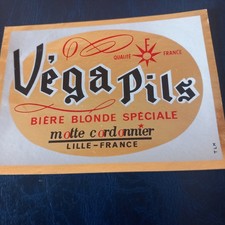 Ancienne étiquette bière VEGA Brie Motte Cordonnier