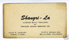 1940 Advertising Card Shangri