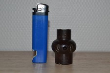 Ancienne Douille Voleuse B22 en bakélite marron sortie B22 et broches latérales