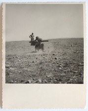 Militaire en train de tirer canon? Algérie? - Photo vintage snapshot