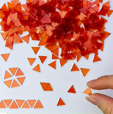 Fusing Glass Mosaïque  100 Carreaux Verre Transparent Triangle  Rouge Pastèque