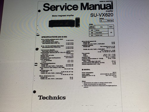 Technics vx620 service - su-vx620,
