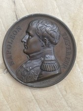 ancienne médaille en cuivre Napoléon Bonaparte Mémorial St Hélène tranche lisse