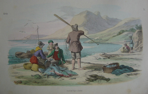 Gravure paysage bord mer - paysage,