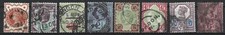 GRANDE BRETAGNE - Série de 8 timbres oblitérés "Reine Victoria" de 1887