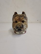 Ancien Pot A Tabac  Tabatière En Céramique Tête De Chien
