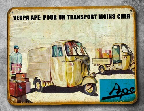 Plaque métal vintage vespa - plaque,