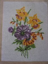 N° 20858 CANEVAS A FAIRE FLORAL   25 cm x 19 cm sans fil et sans aiguille