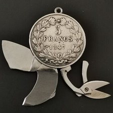 ONGLIER ELOI PERNET 5 FRANCS ARGENT 1847 A / Sans ressort ciseau